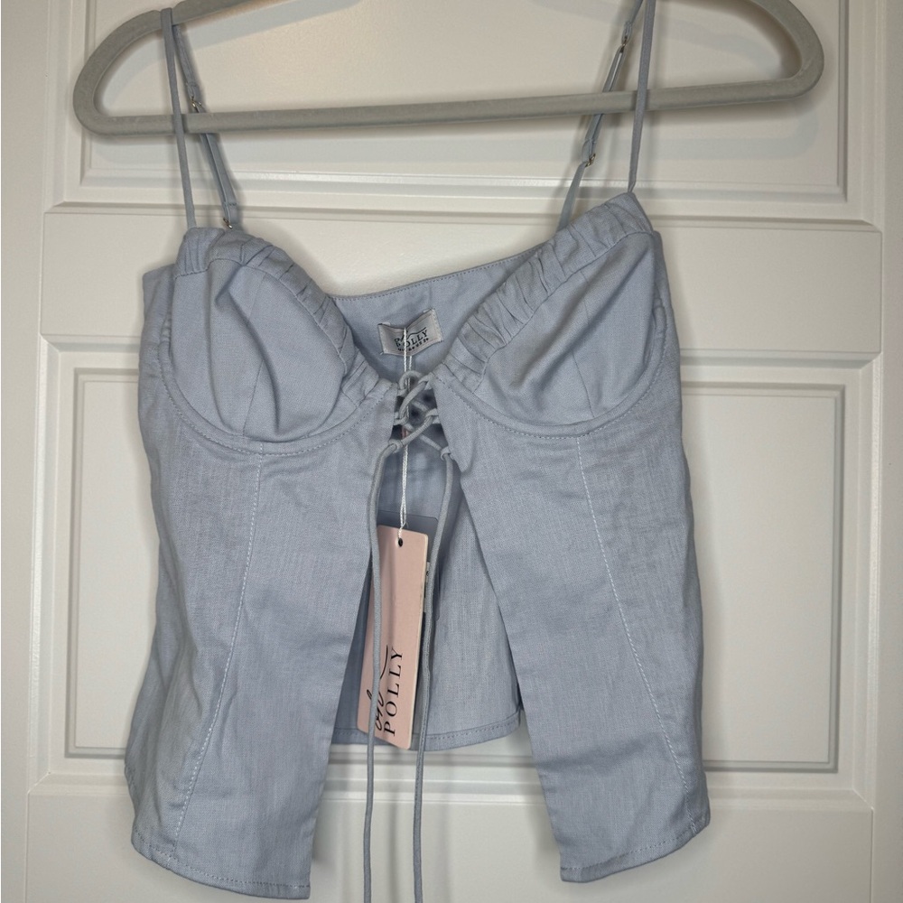 Oh Polly Light Blue Corset Top